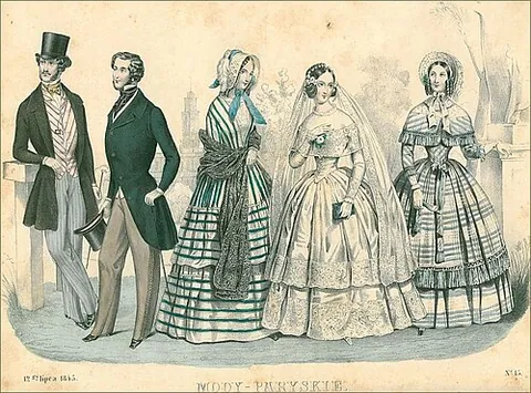 fashion plate: a picture, usually a full-page advertisement, showing the latest fashion in clothing