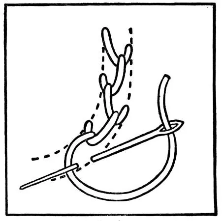 featherstitch: a kind of embroidery stitch made of open, looped stitches worked alternately to the right and left...