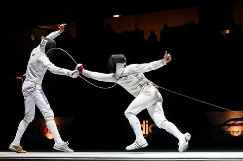 fencing: the art or sport of duelling with swords, especially with the 17th- to 18th-century European...