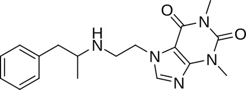 fenethylline: a synthetic prodrug used as a stimulant, formerly sold under the brand name Captagon