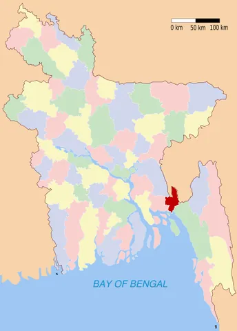 feni district: one of the eleven districts in the Chittagong Division of Bangladesh