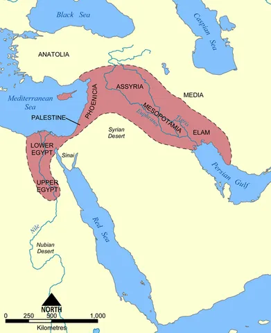 fertile crescent: a crescent-shaped geographic region of fertile land in the Middle East in Western Asia, stretching...