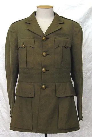 field jacket: a military or military-style jacket made of fabric (wool or cotton)