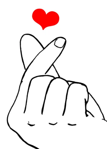 finger heart: a heart shape formed with the tips of the thumb and index finger (🫰)