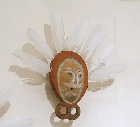 finger mask: an ornament worn looped over the fingers during ceremonial dancing by various indigenous people of...