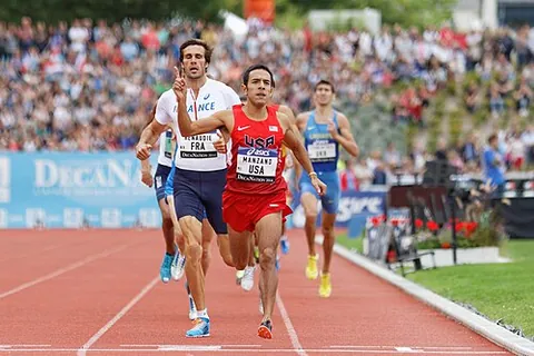 finish line: a line marking the end of a race