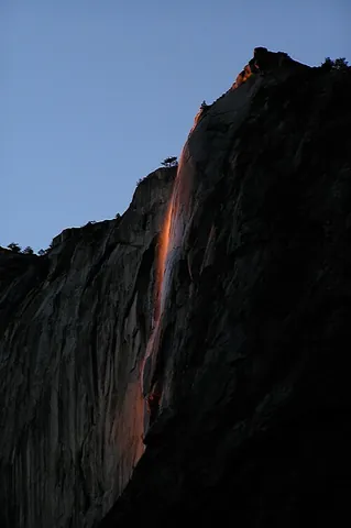 firefall: a summertime event held in Yosemite National Park from 1872 to 1968, in which burning hot embers...