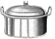 fish kettle: a type of large pan, usually long with rounded corners, used to steam fish