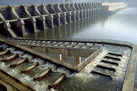 fish ladder: a structure built on or around dams or locks to facilitate the migration of fish