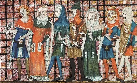 fitchet: a vertical slit at the hip of a gown, robe, cotehardie, surcoat, or similar overgarment, through...