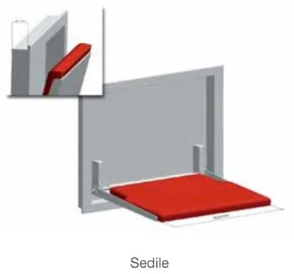 flap seat: a hinged seat that can be raised when not in use