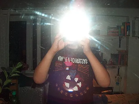 flash: to cause to shine briefly or intermittently