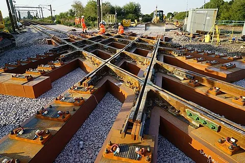 flat crossing: a crossing where two railway lines cross each other on the same level