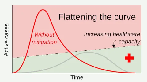 flatten the curve: to reduce the rate at which an infection spreads during an epidemic, decreasing the number of...