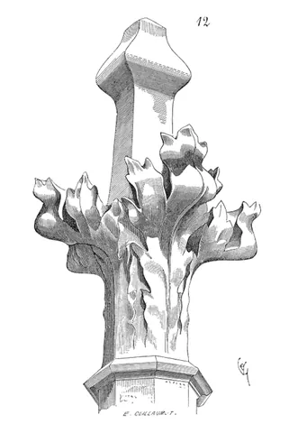 fleuron: an ornament or knob in the shape of a flower