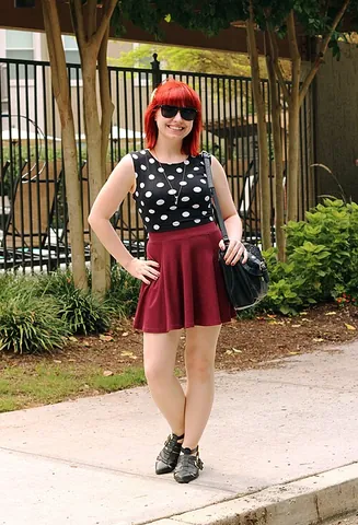 flippy skirt: a skirt with a hem that turns upward slightly