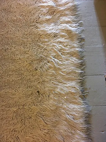 flokati: a handwoven woolen rug with a thick pile
