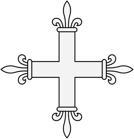 floretty: decorated (finished at the ends) with fleurs-de-lis, which (unlike a cross flory) are attached in...