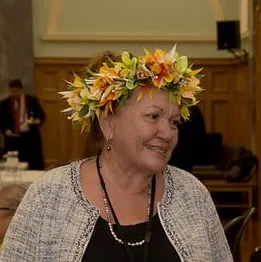 flower crown: a crown made of brightly colored flowers