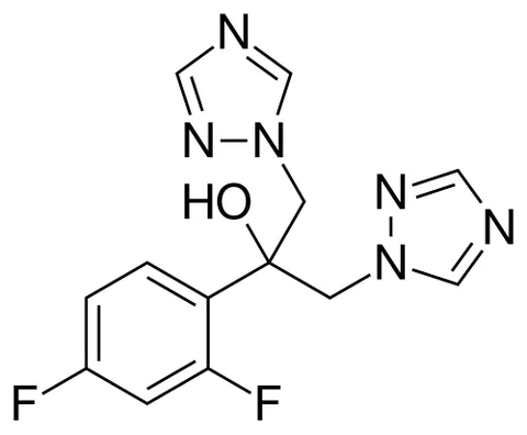 fluconazole: an antifungal agent C₁₃H₁₂F₂N₆O used orally to treat cryptococcal meningitis and local or systemic...