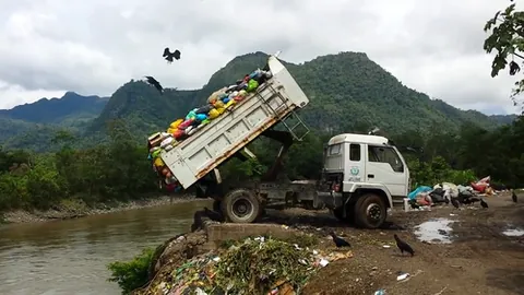 fly-tipping: the illegal dumping of rubbish on unauthorised sites