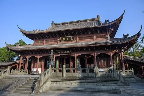 flying eaves: a style of roof, with eaves upturned at the corners, seen in traditional Chinese architecture