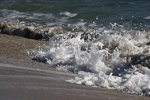 foam: a substance composed of a large collection of bubbles or their solidified remains, especially