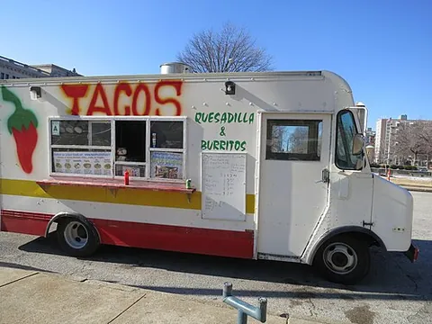 food truck: a van (or wagon) that serves as a restaurant kitchen to sell hot food to customers