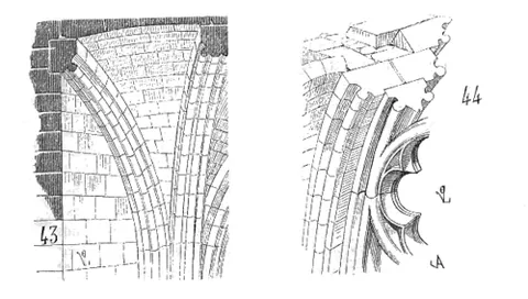 formeret: one of the half-ribs against the walls in a ceiling vaulted with ribs
