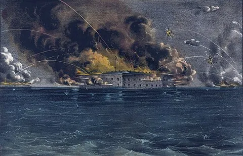 fort sumter: a fort off the coast of Charleston, South Carolina. The American Civil War started there on April...