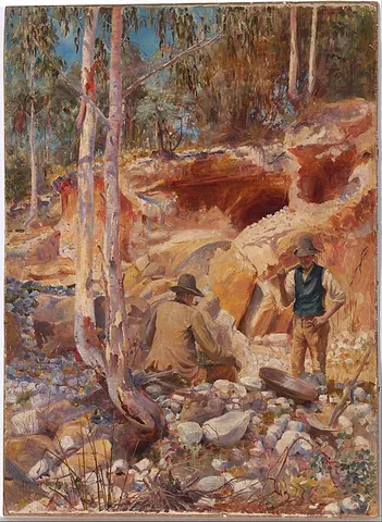 fossick: to search for something; to rummage