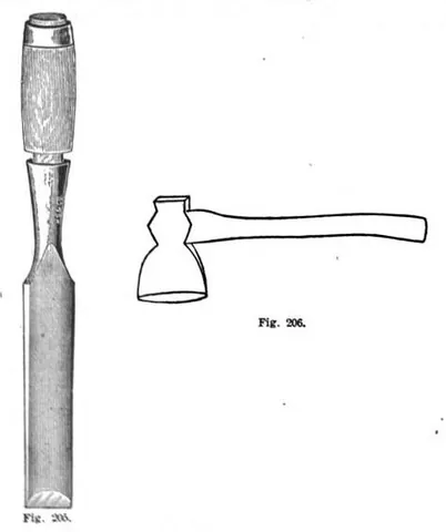 framing chisel: a strong heavy chisel with a socket shank for making mortises
