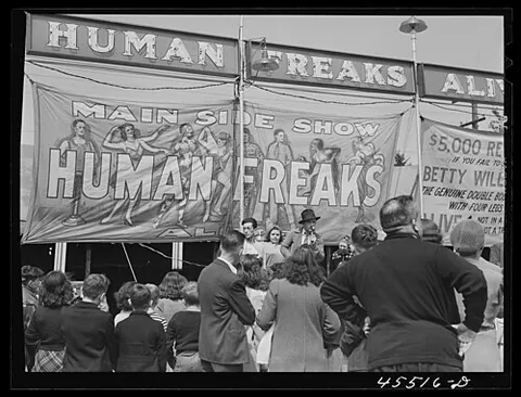 freak show: an intentionally shocking exhibition of people with unusual characteristics, and which may include...