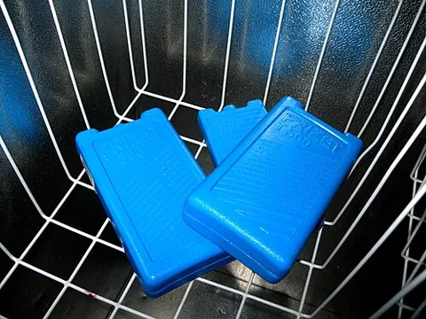 freezer block: a rectangular block containing water or a silicone that may be cooled in a domestic freezer and...