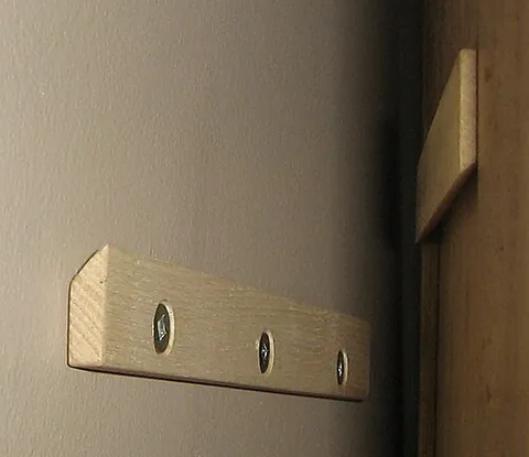 french cleat: a type of simple wall-hanging hardware