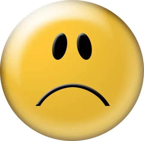 frowny face: a simplified representation or emoticon representing a frowning face