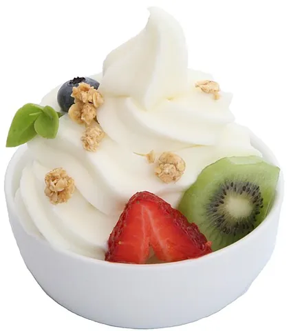 frozen yogurt: a frozen dessert made from yogurt or other dairy products, slightly tarter than ice cream and lower...