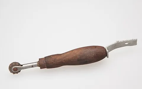 fudge wheel: a shoemaker's tool used for neatening the double stitches on the welt