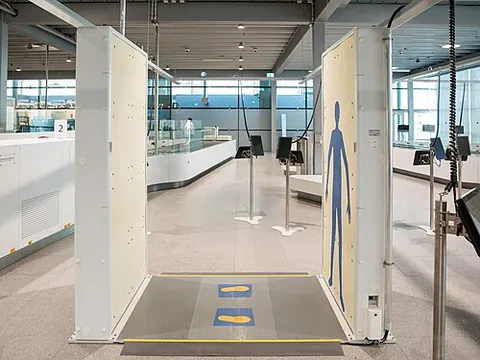 full-body scanner: a structure incorporating technologies designed to detect metal, explosives, and contraband,...