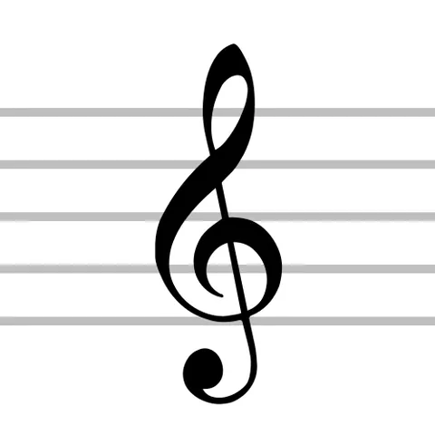 g clef: a clef indicating the position of one-lined G (g′ or G4) on a staff