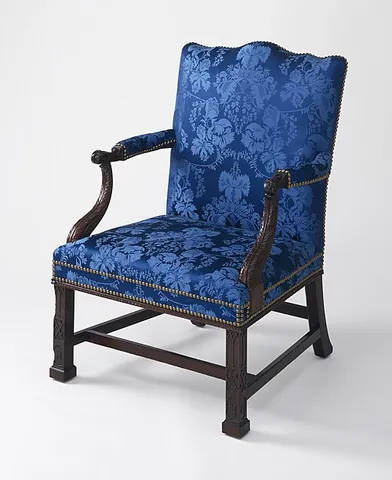 gainsborough chair: a kind of armchair made in England during the eighteenth century, having a wide seat, high back,...