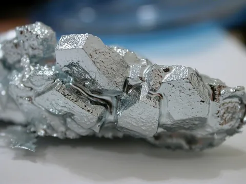 gallium: a chemical element (symbol Ga) with an atomic number of 31; a soft bluish metal