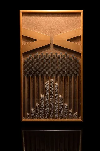 galton board: a device in which small objects tumble through a set of pegs, coming to rest in a pattern that...