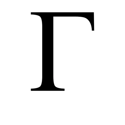 gamma: the third letter of the Greek alphabet (Γ, γ), preceded by beta (Β, β) and followed by delta, (Δ, δ)
