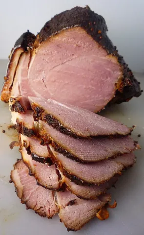 gammon: a cut of quick-cured pork leg