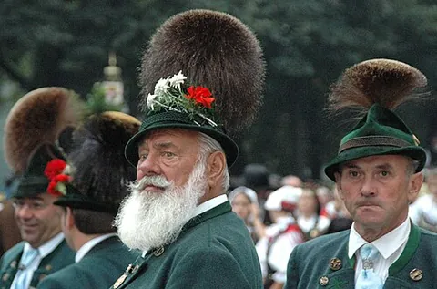gamsbart: a tuft of chamois or other hair traditionally worn as a decoration on hats in alpine Austria and...