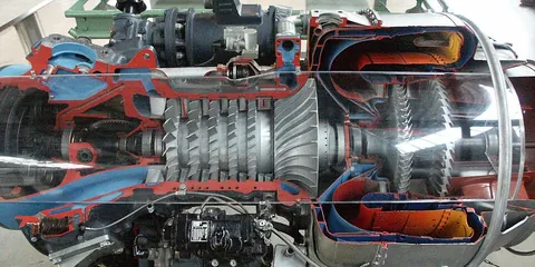 gas turbine: an internal combustion engine consisting of a compressor, a combustion chamber, and a turbine,...