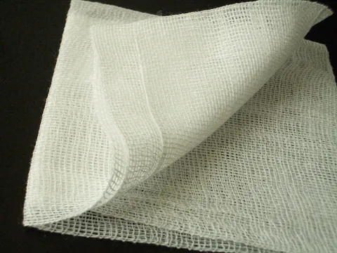 gauze: a thin fabric with a loose, open weave