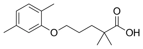 gemfibrozil: a drug C₁₅H₂₂O₃ that regulates blood serum lipids and is used especially to lower the levels of...