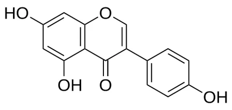genistein: a pale yellow isoflavone derivative C₁₅H₁₀O₅ originally obtained from dyer's broom (Genista...
